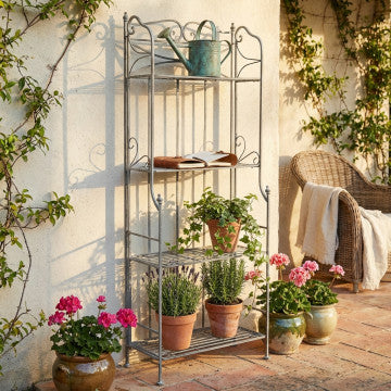 Étagère in acciaio 4 piani verniciato a polvere bianco ossidato 61x32x156cm