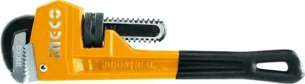 Giratubi Stillson 200mm Ingco con ganasce mobili in acciaio al carbonio e impugnatura ergonomica. Ideale per idraulica e tubazioni.