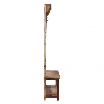 Mobile entrata legno riciclato 60x30x180 cm colore marrone