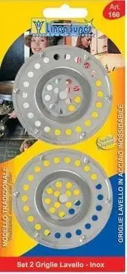 Set 2 griglie inox per lavello modello tradizionale, ideali per cucina, in acciaio inox resistente, marchio Linea Super.