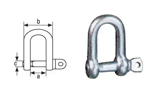 Grillo zincato mm.20 con dimensioni 36x76x20 per ferramenta e accessori catene, ideale per unioni resistenti in acciaio zincato.
