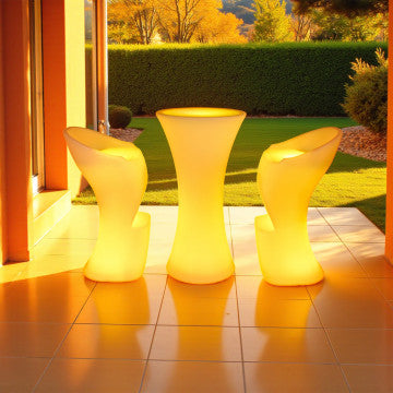 Sgabello luminoso in polietilene, ricaricabile USB, 40x45x80 cm