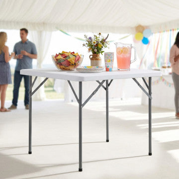Tavolo Catering Pieghevole 90x90 cm Bianco Acciaio