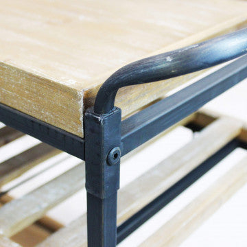 Mobile in ferro e legno con 3 ripiani 87,3 x 42,5 x 77 cm