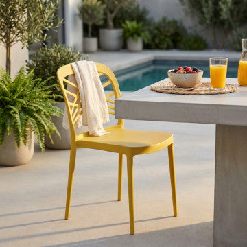 Sedia Harmonie Polipropilene Giallo Impilabile 43,5x51x80,5h cm