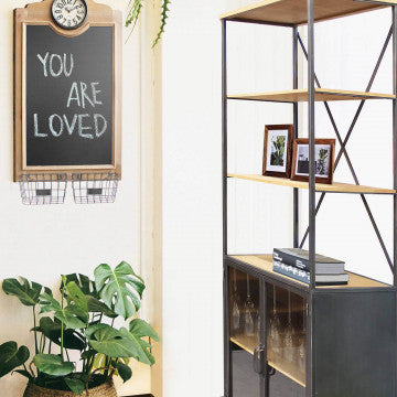 Lavagnetta in MDF con supporto in legno, dimensioni 47,80 x 14,30 x 92,5 cm