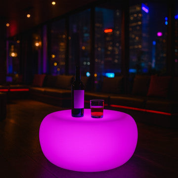 Tavolino luminoso in polietilene, 68x68x41 cm, ricaricabile USB