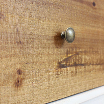 Mobile bianco con 3 cassetti decoro naturale 100x45x90 cm truciolare
