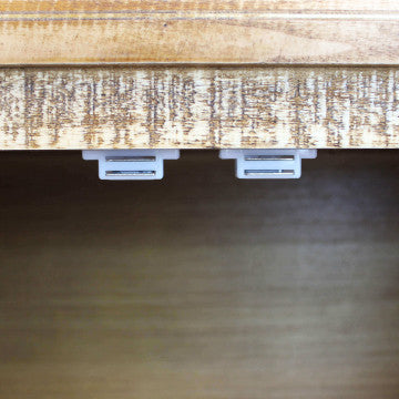 Mobile con 3 ante in legno naturale e struttura gambe metallo nero