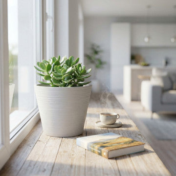 Vaso in fibra sintetica diametro 31 cm altezza 25,4 cm colore bianco