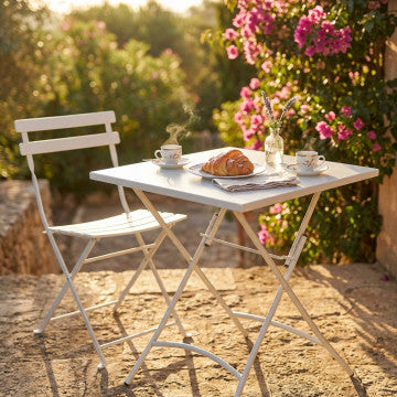 Tavolo pieghevole quadrato 70x70 cm, acciaio trattato antiruggine