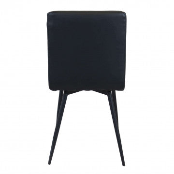 Poltrona struttura metallo seduta schienale ecopelle nero 47,5x59x81 cm