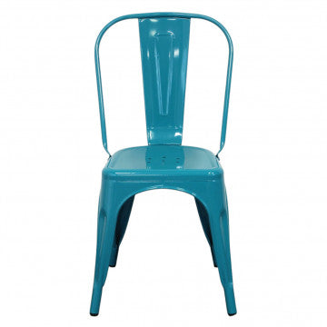 Sedia struttura metallo seduta metallo 35x45x85 cm verde petrolio