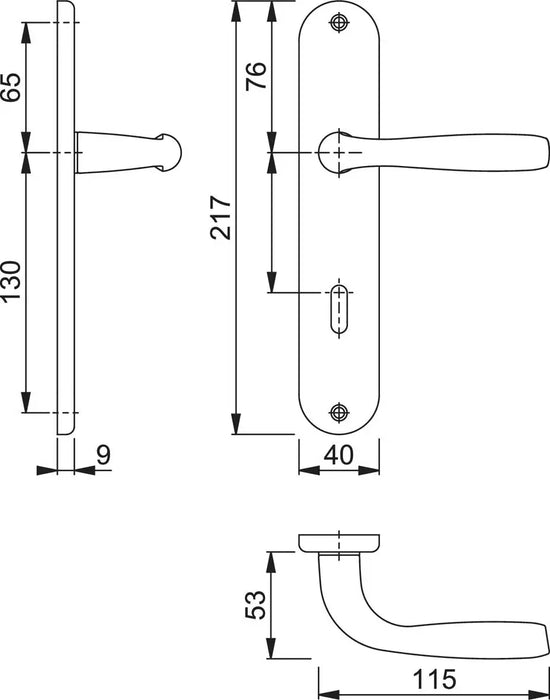 Maniglia Maribor con Foro Chiave Patent HOPPE in Alluminio