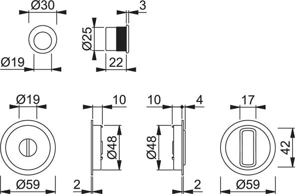 Kit Scorrevole Tondo HOPPE in Alluminio