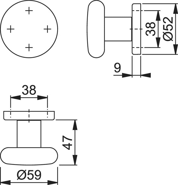 Pomolo in alluminio con rosetta HOPPE per porte d'ingresso