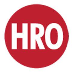 Simbolo HRO in rosso e bianco che indica calzature resistenti al calore e alle alte temperature, sicurezza sul lavoro