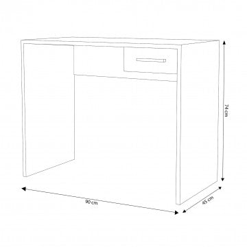 Porta PC in truciolare bilaminato quercia chiaro 90x45x74 cm