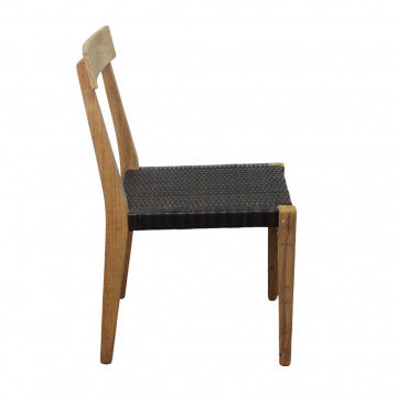 Sedia impilabile in teak e corda, 55x55x88 cm, peso 11 kg
