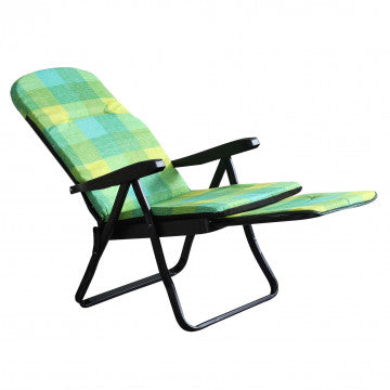 Sdraio carrello acciaio tessuto multicolor scozzese verde giallo 14,8 kg