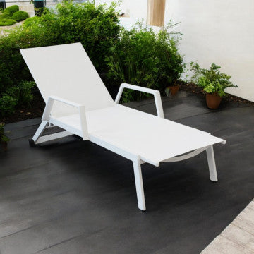 Lettino impilabile struttura alluminio verniciato textilene 195x72x53 cm