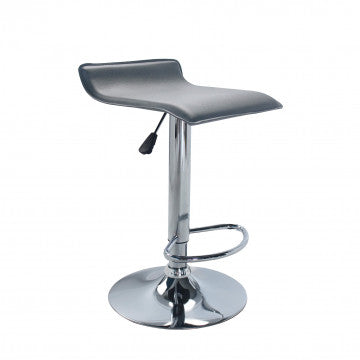 Sgabello girevole regolabile in ecopelle grigio, altezza 63,5-84 cm