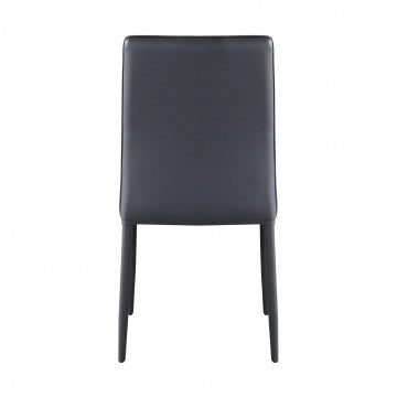 Sedia in acciaio e ecopelle grigio scuro 41x50x91 cm peso 4,6 kg