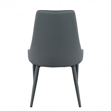 Sedia in ecopelle grigio scuro 46,5x59x89cm, peso 7,7kg