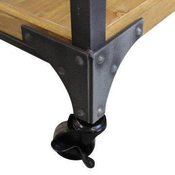 Tavolo Libreria Buddy Legno Acciaio Nero 90x39x92h cm