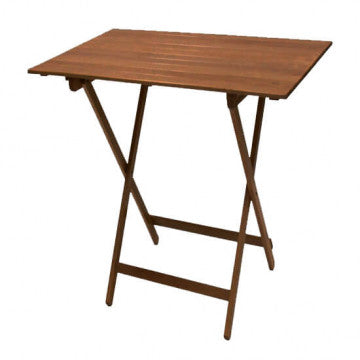 Tavolo da picnic rettangolare in legno di faggio color noce 60 x 80 cm con struttura pieghevole, ideale per giardino e campeggio.