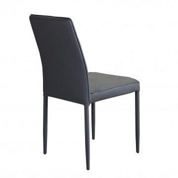 Sedia in acciaio e ecopelle grigio scuro 41x50x91 cm peso 4,6 kg