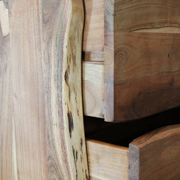 Mobile in legno di acacia massiccia, dimensioni 70x40x150 cm, finitura marrone
