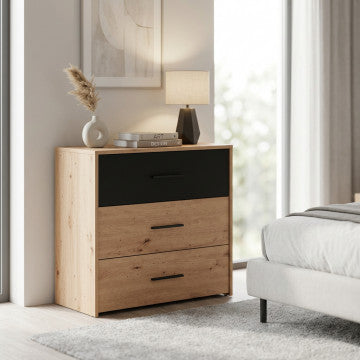 Comò 80,6x33,2x80,5 cm truciolare bilaminato rovere chiaro