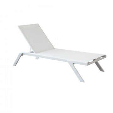 Lettino impilabile in alluminio e textilene dimensioni 198x72x35,5 cm