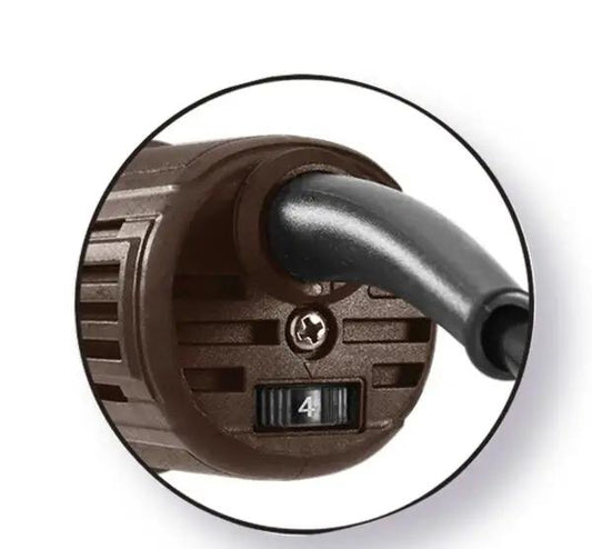 Dettaglio della regolazione della velocità sulla smerigliatrice angolare 125mm-900W, con selettore numerico per controllo preciso.