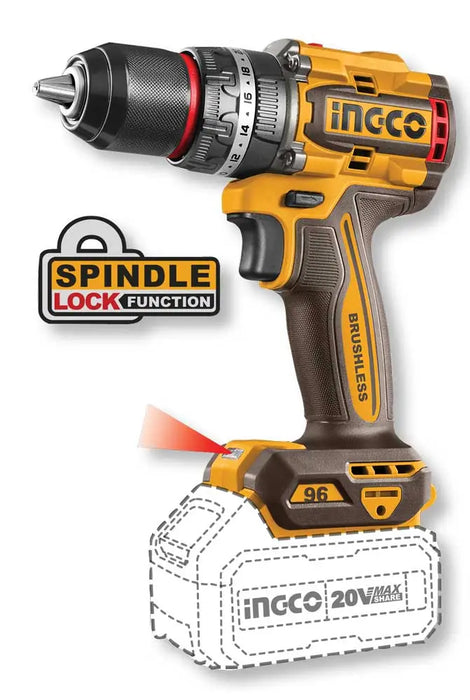 Trapano a Percussione Ingco 20V Brushless 96Nm - Solo Corpo