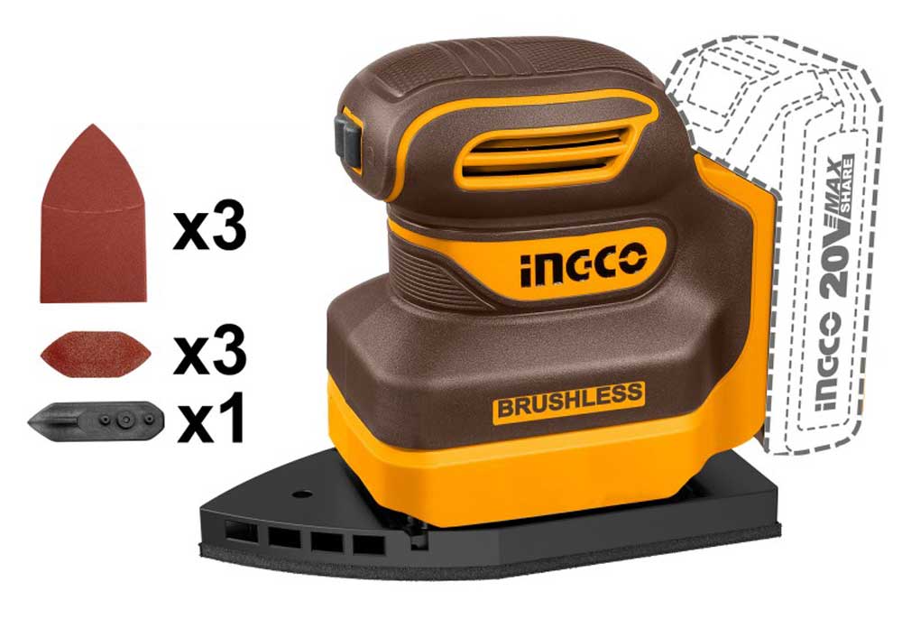 Levigatrice Triangolare 20V Brushless Ingco Linea P20S