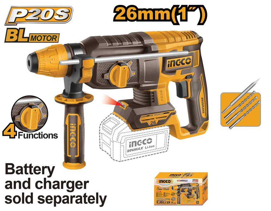 Tassellatore Demolitore 20V Brushless SDS Plus Ingco