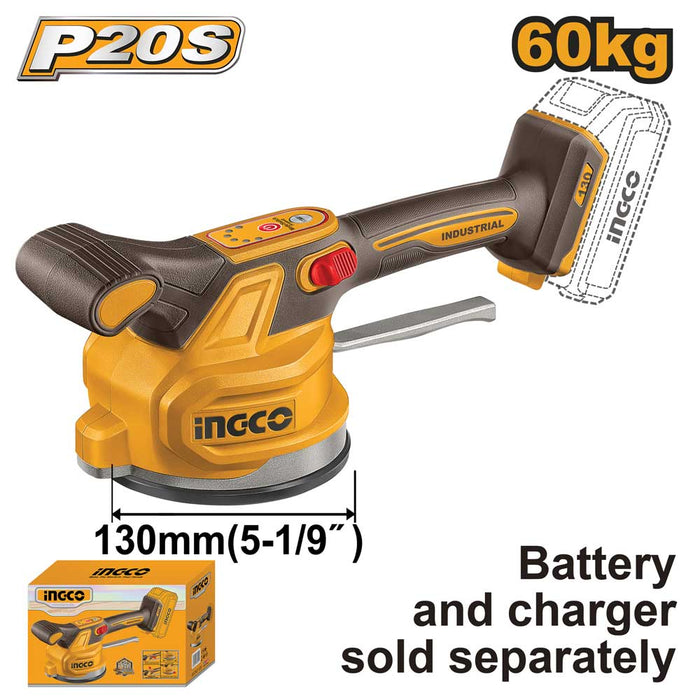 Ventosa Vibrante Ingco 20V 130mm 60kg Linea P20S