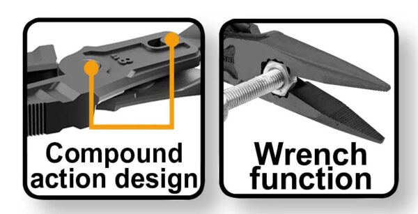 Pinza Becco Lungo 215mm – Azione Combinata, Impugnatura Ergonomica