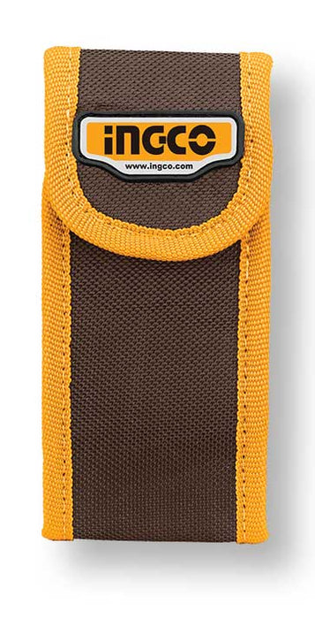 Custodia protettiva in tessuto resistente per il Metro Laser Ingco, con chiusura a strappo e design compatto.