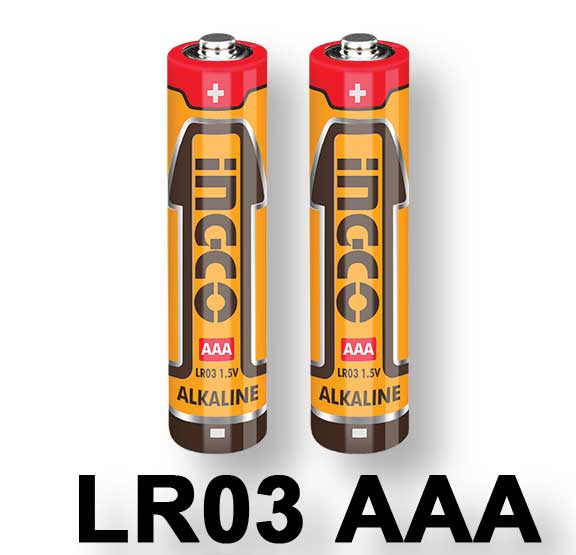 Batterie alcaline LR03 AAA Ingco da 1,5V, compatibili con il Metro Laser Ingco per un'alimentazione duratura.