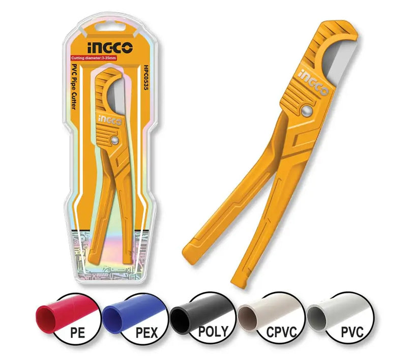 Tagliatubi INGCO 210 mm per PVC Ø 3–35 mm – Lama in Alluminio