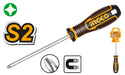 Cacciavite Phillips Ingco con manico tondo, punta intercambiabile, lunghezza 5-100mm, design ergonomico e appendibile, utensili elettroutensili