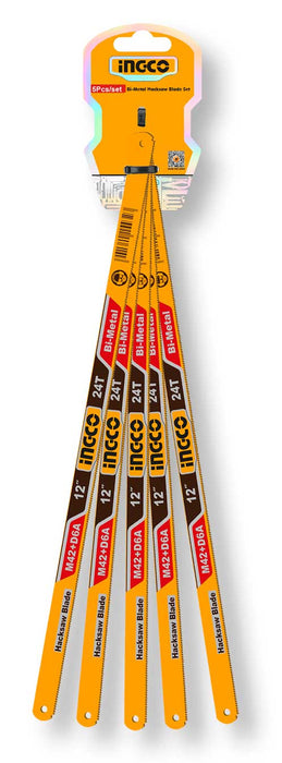 Set 5 lame 24T per seghetto 300mm – Acciaio M42+D6A, taglio preciso