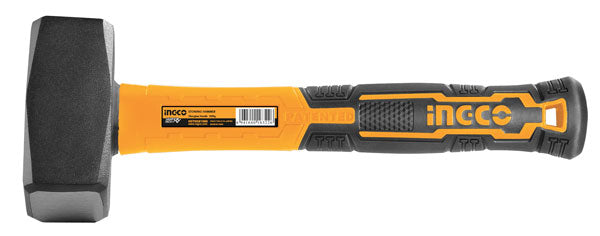 INGCO 1000g Hammer – Kopf aus geschmiedetem Stahl, Griff aus Fiberglas