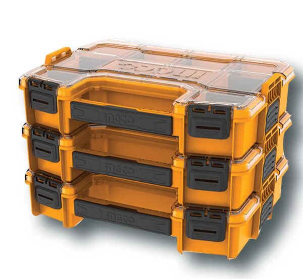 Valigetta portaminuterie 38 cm Ingco, divisori rimovibili, impilabile, PP, 370x290x65 mm