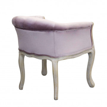 Poltrona struttura legno rivestimento velluto rosa 61x61x71 cm