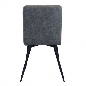 Poltrona struttura metallo seduta schienale ecopelle grigia 47,5x59x81cm