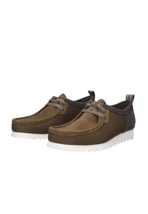 176226 Clarks Wallabee Scarpe In Camoscio E Tessuto Con Chiusura A Lacci Sottopiede In Pelle E Suola In Gomma Da 3 Cm